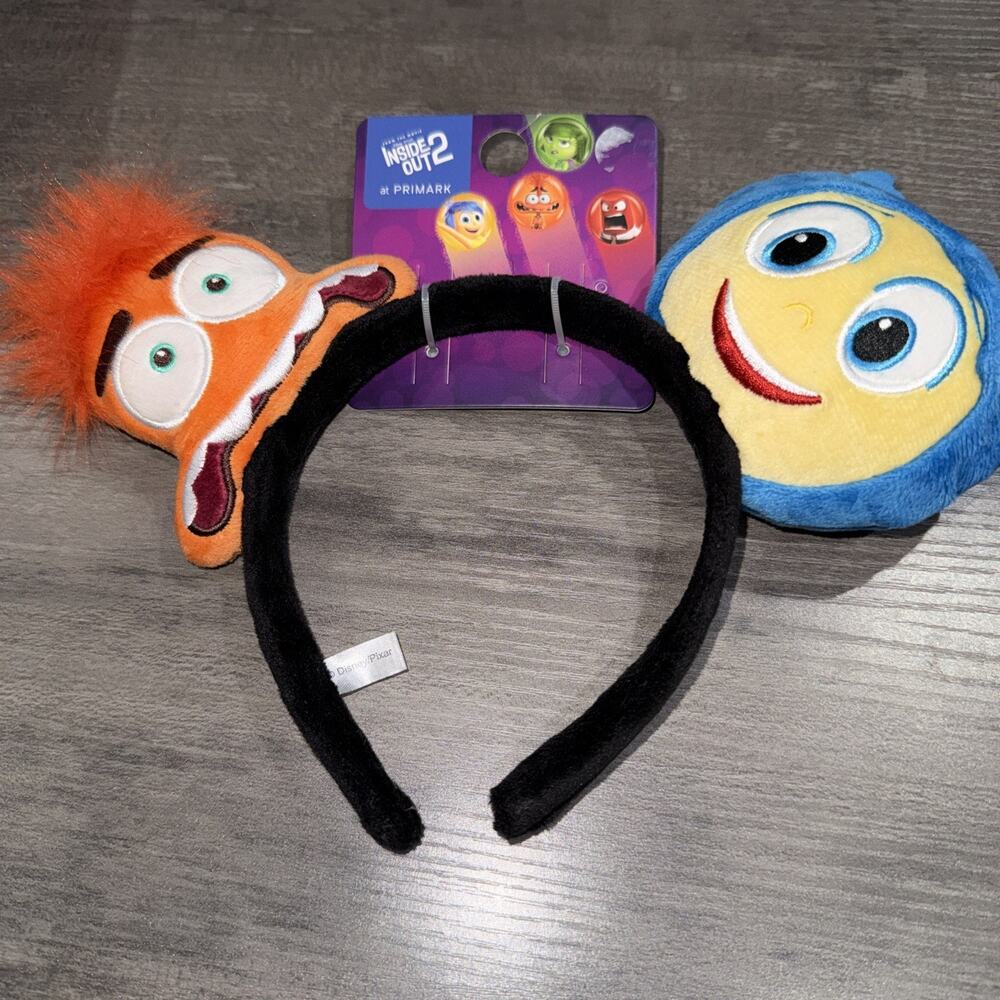 Disney Pixars Inside Out 2 Joy & Anxiety Plush Minnie Ears Headband Primark NWT